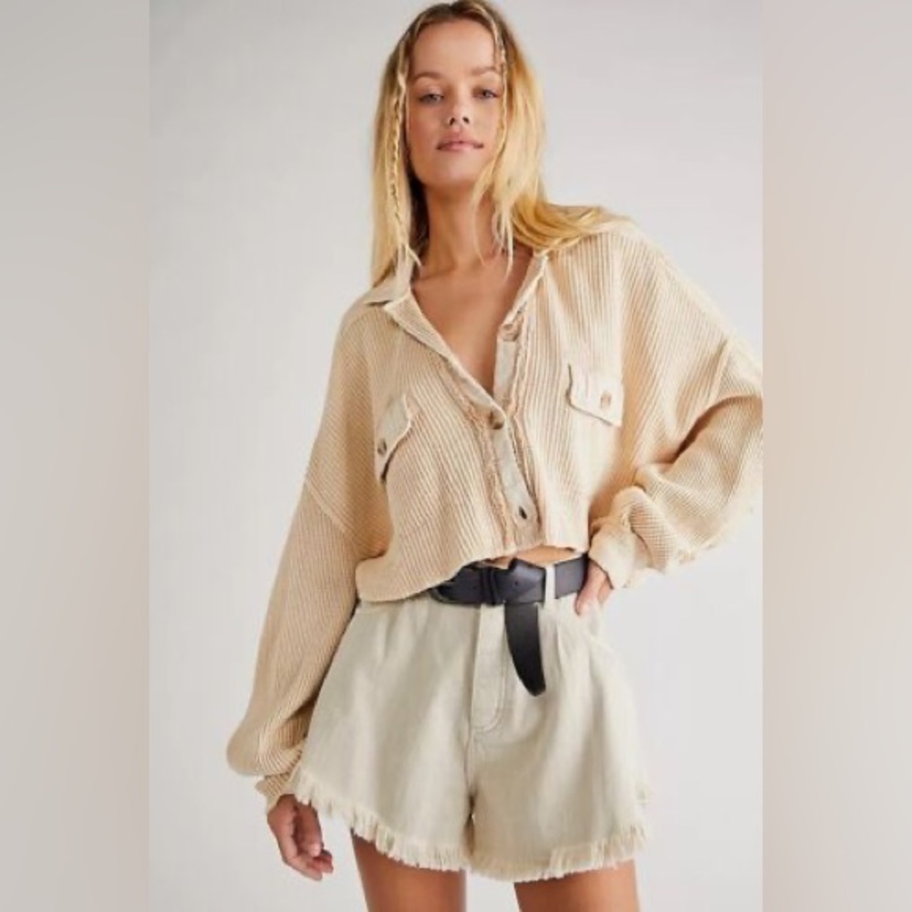 RARE SOLD OUT EVERYWHERE! Free People One Scout Cropped Jacket Ecru XS
